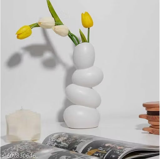 White Oval Shape Vase
