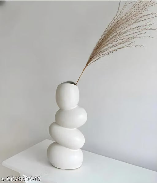 White Oval Shape Vase