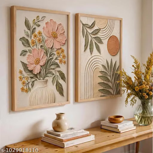 Aesthetic Botanical Art Painting Wall Frames For Home Decor Office Living Room Set of 2(10X13 Inch)