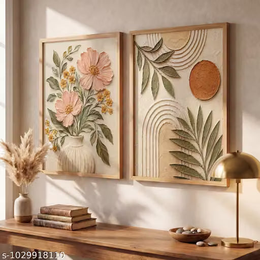 Aesthetic Botanical Art Painting Wall Frames For Home Decor Office Living Room Set of 2(10X13 Inch)