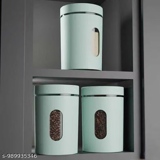 Kitchen storage jars & container colour pack of 4pcs| 750 ml Airtight Tea Coffee Sugar Jar & Grocery Container (BLUE)