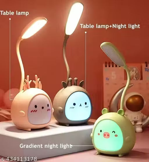 Cute Kids Desk Lamp Rechargeable LED Cartoon Teddy Bear Table lamp for Study/Portable Coulor Changing Home Decor Side Table Night Study lamp with Flexible Adjustable