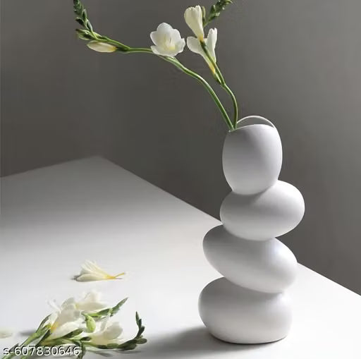 White Oval Shape Vase